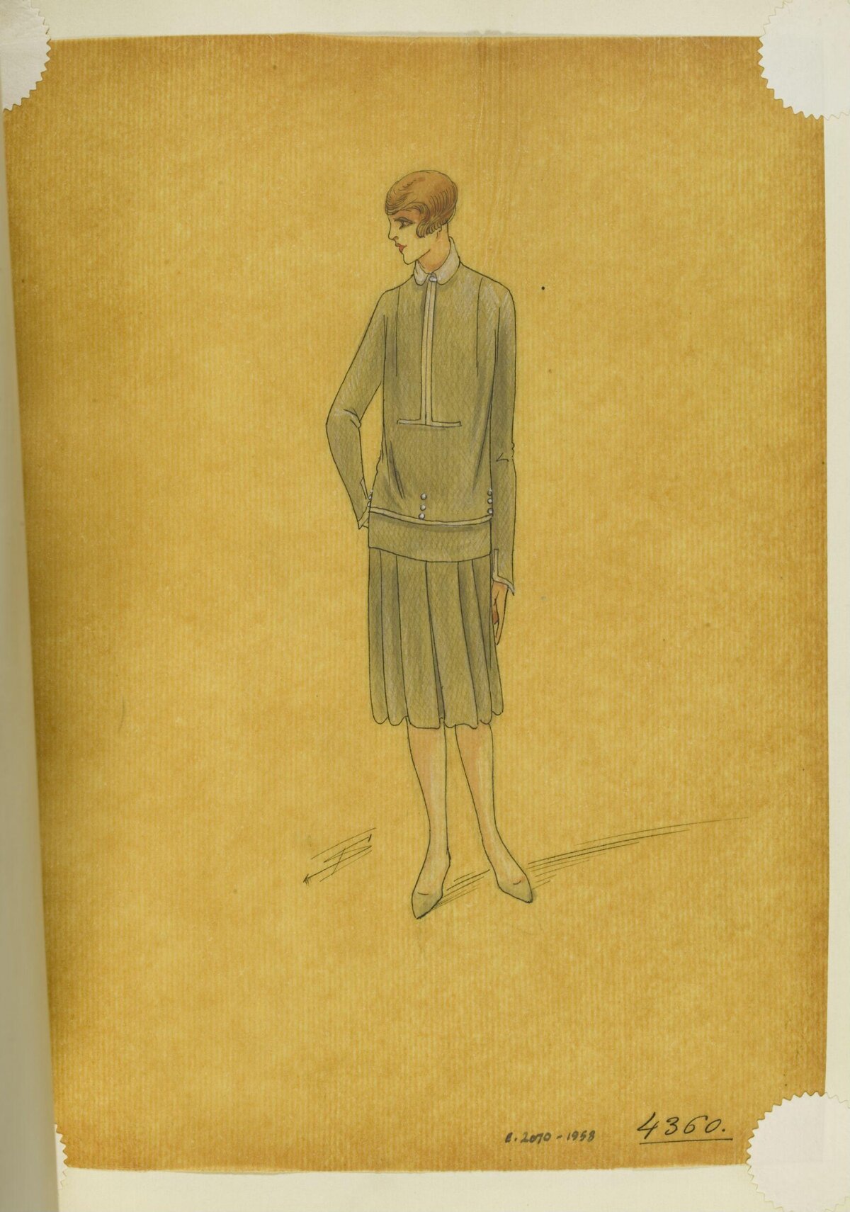 1920s Women's Dress Fashion Sketch