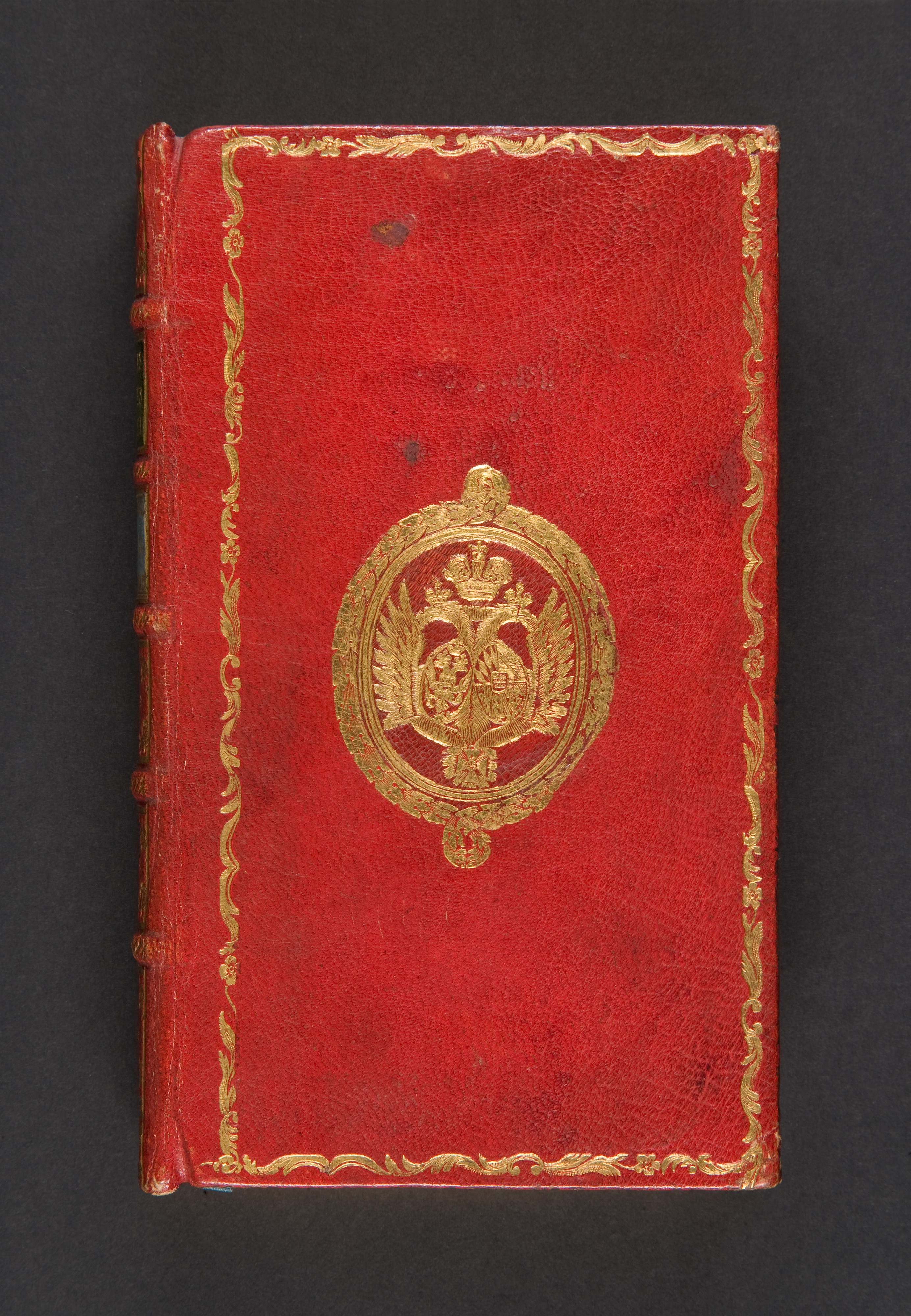 Antique Red Gilt Decorated Book Cover