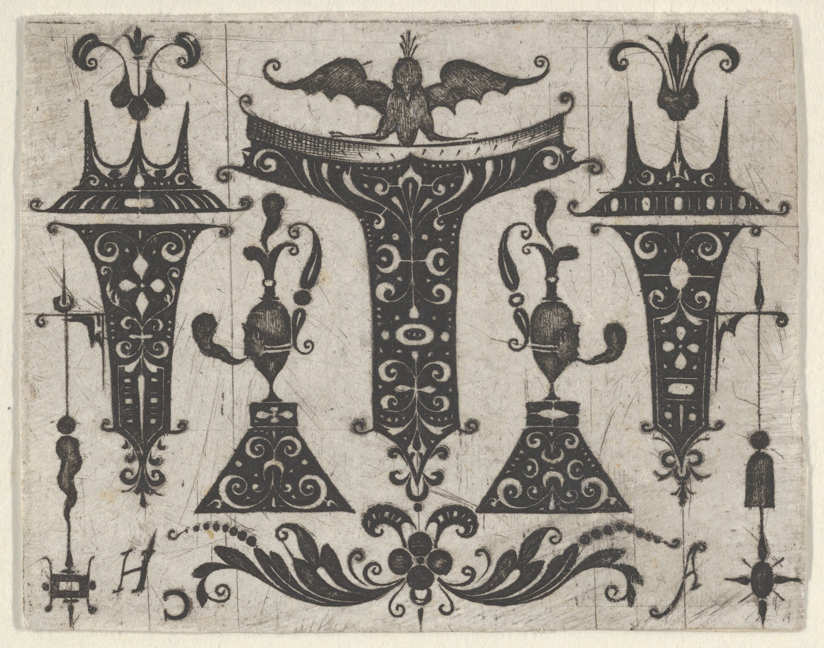 Ornate Decorative Initial Letter T