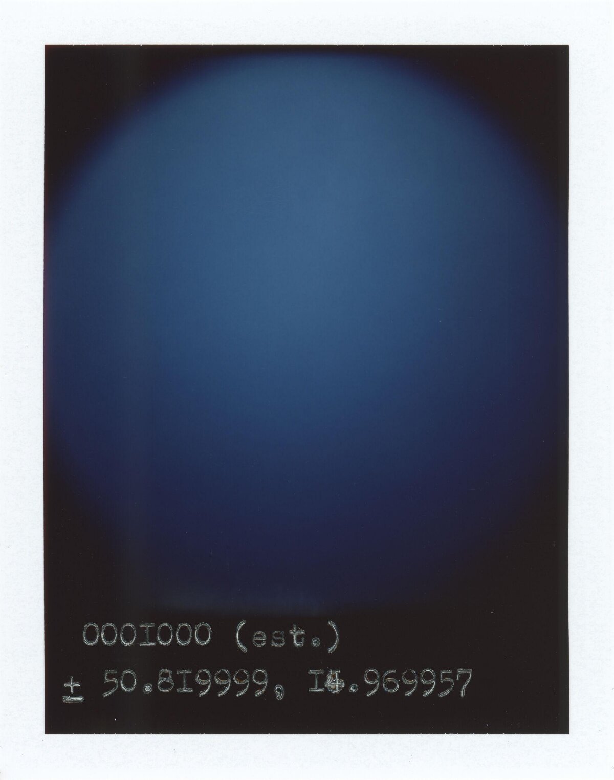 Polaroid with Celestial Coordinate Text