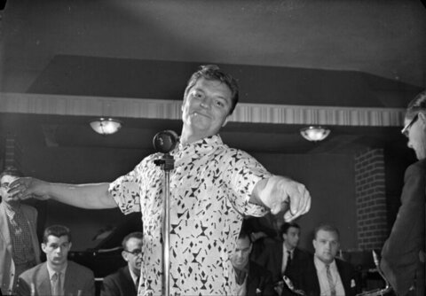 Male Singer Performing at Jazz Club