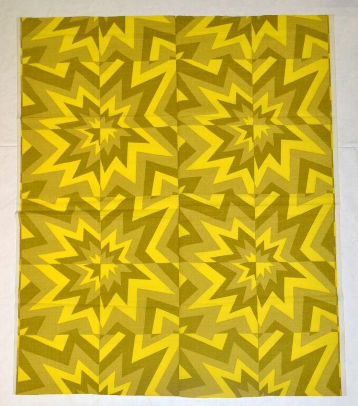 Yellow Geometric Star Pattern Textile