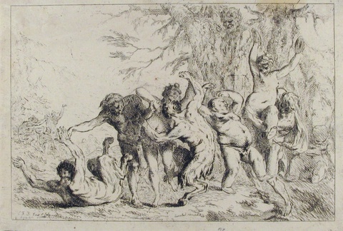 Wild Bacchanalian Dance Etching