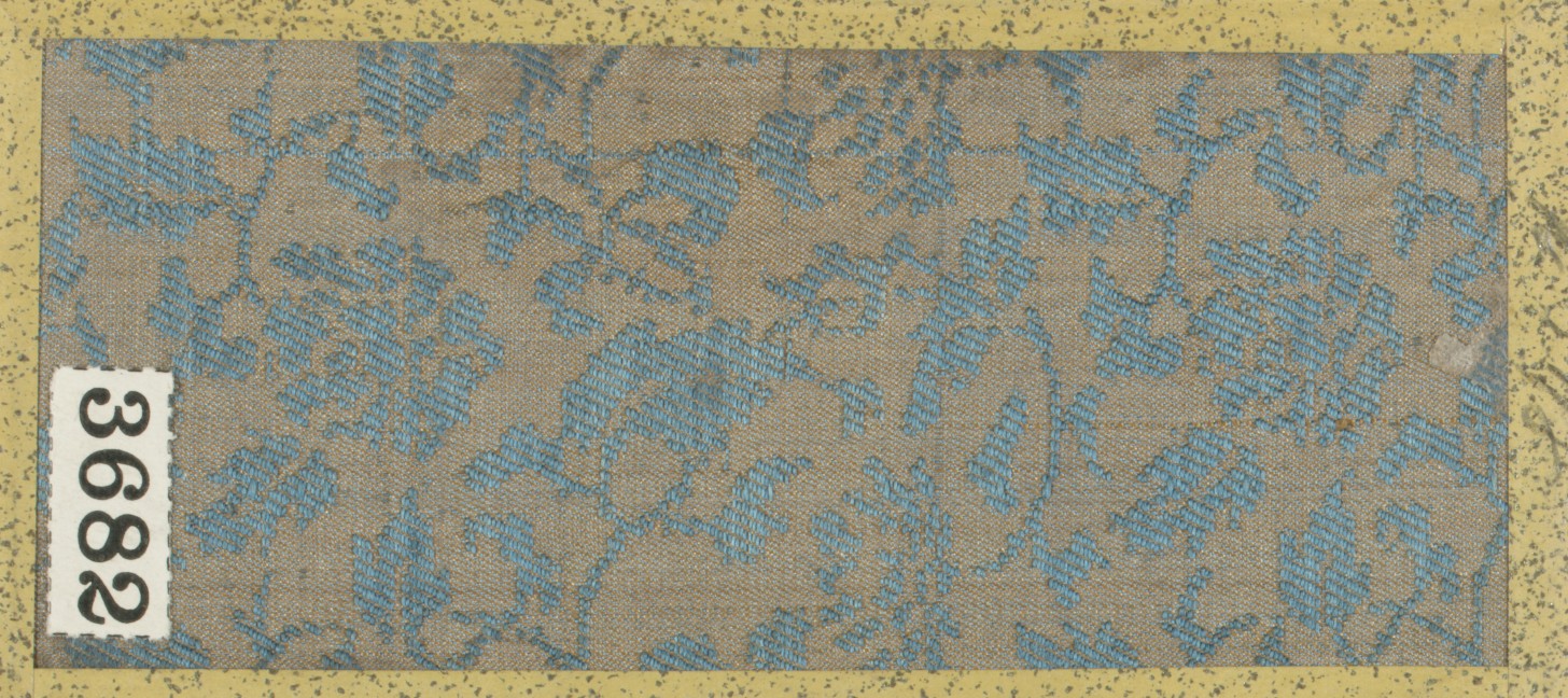 Vintage Blue Patterned Fabric Sample