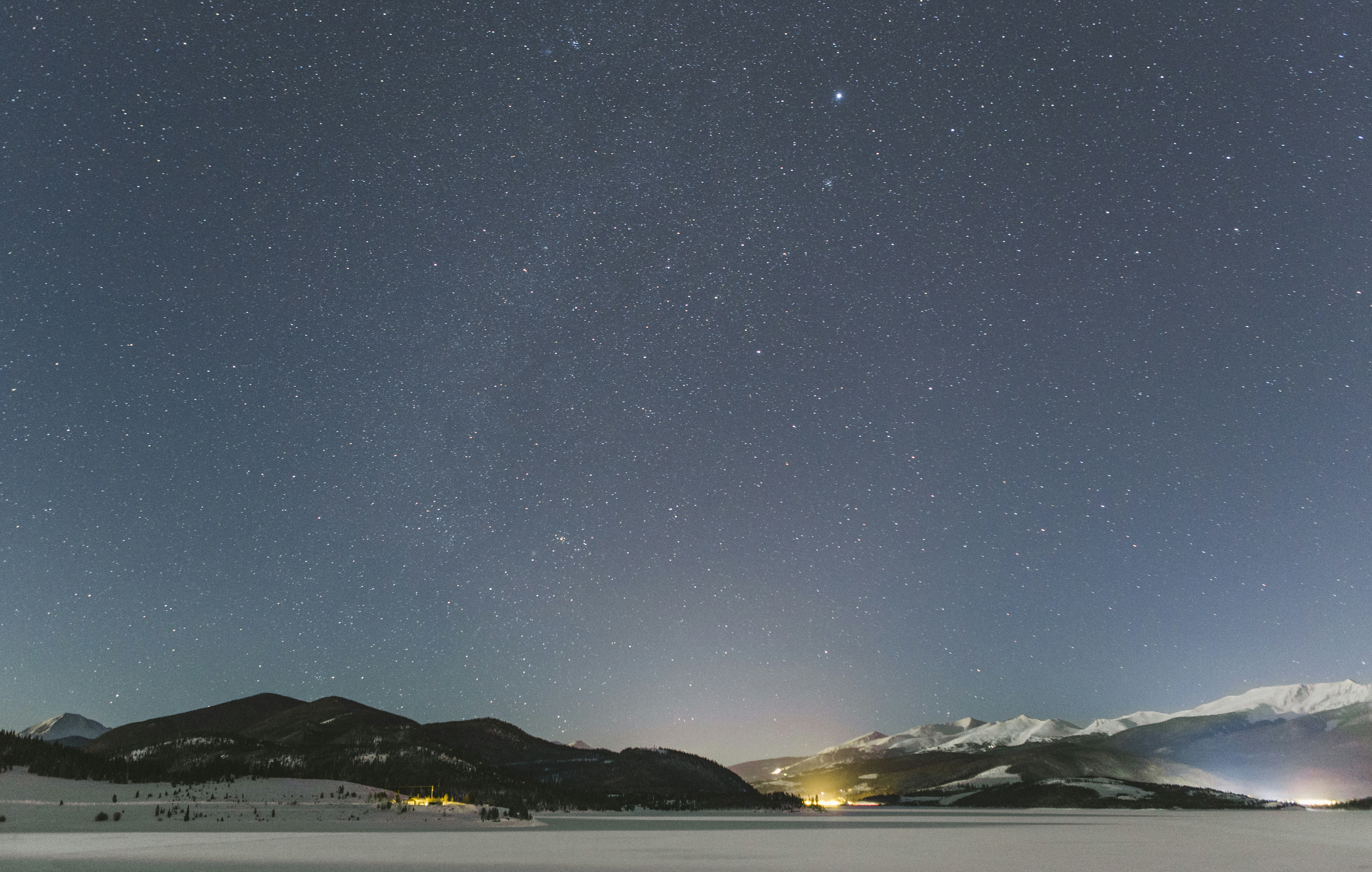 Starry Night Over Snowy Mountains