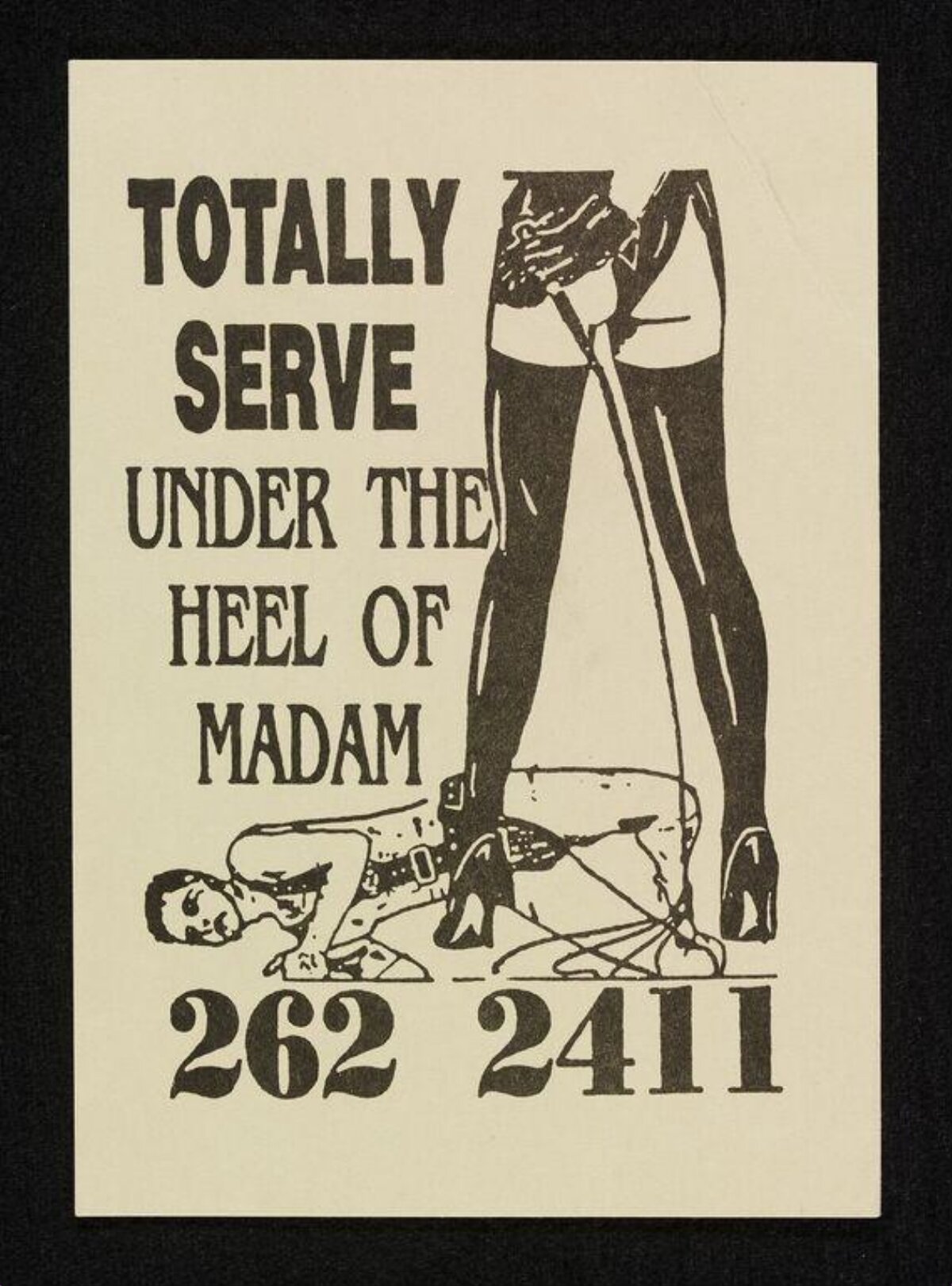 Vintage Femdom Service Ad Card