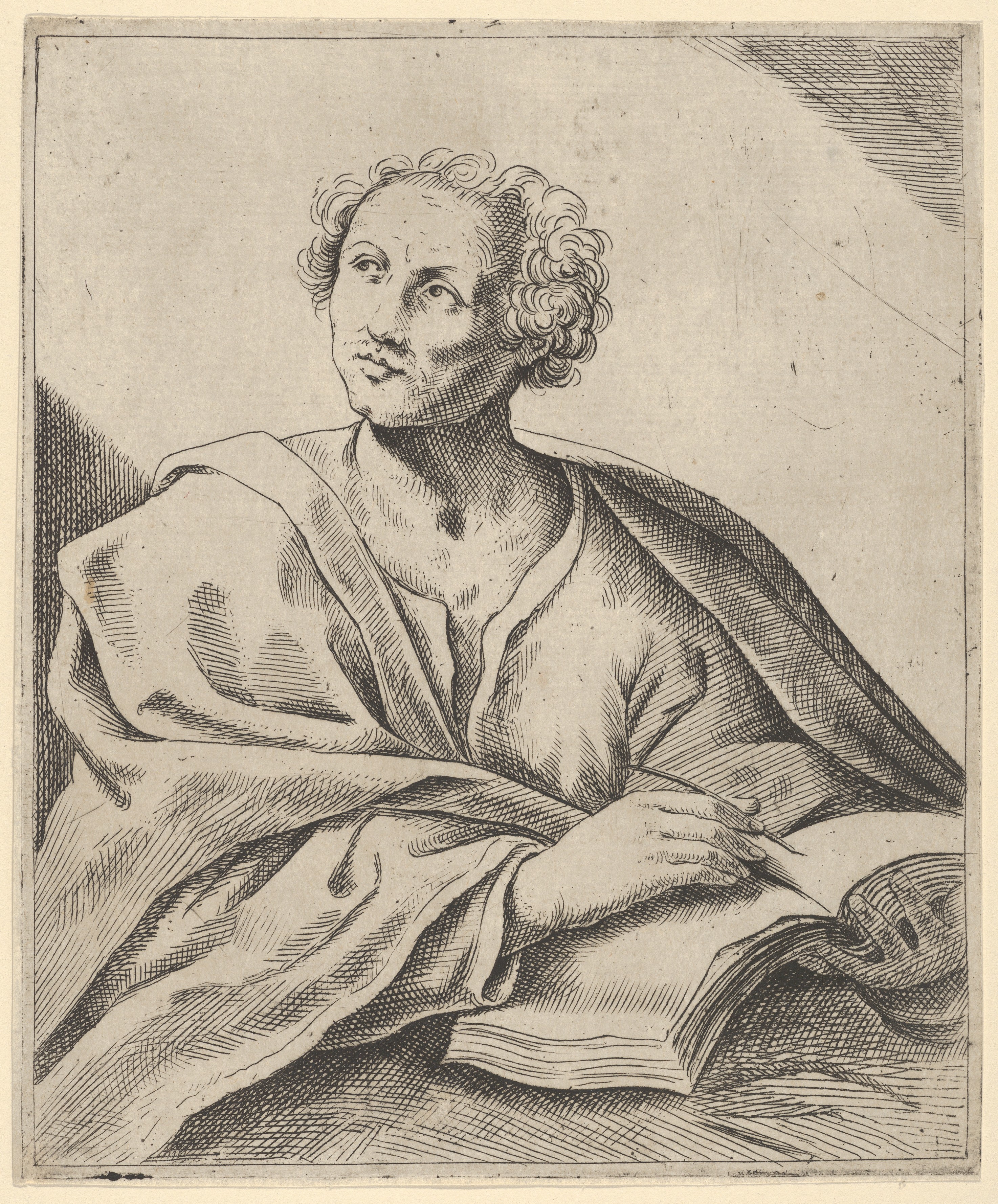Etched Portrait of a Male Scholar