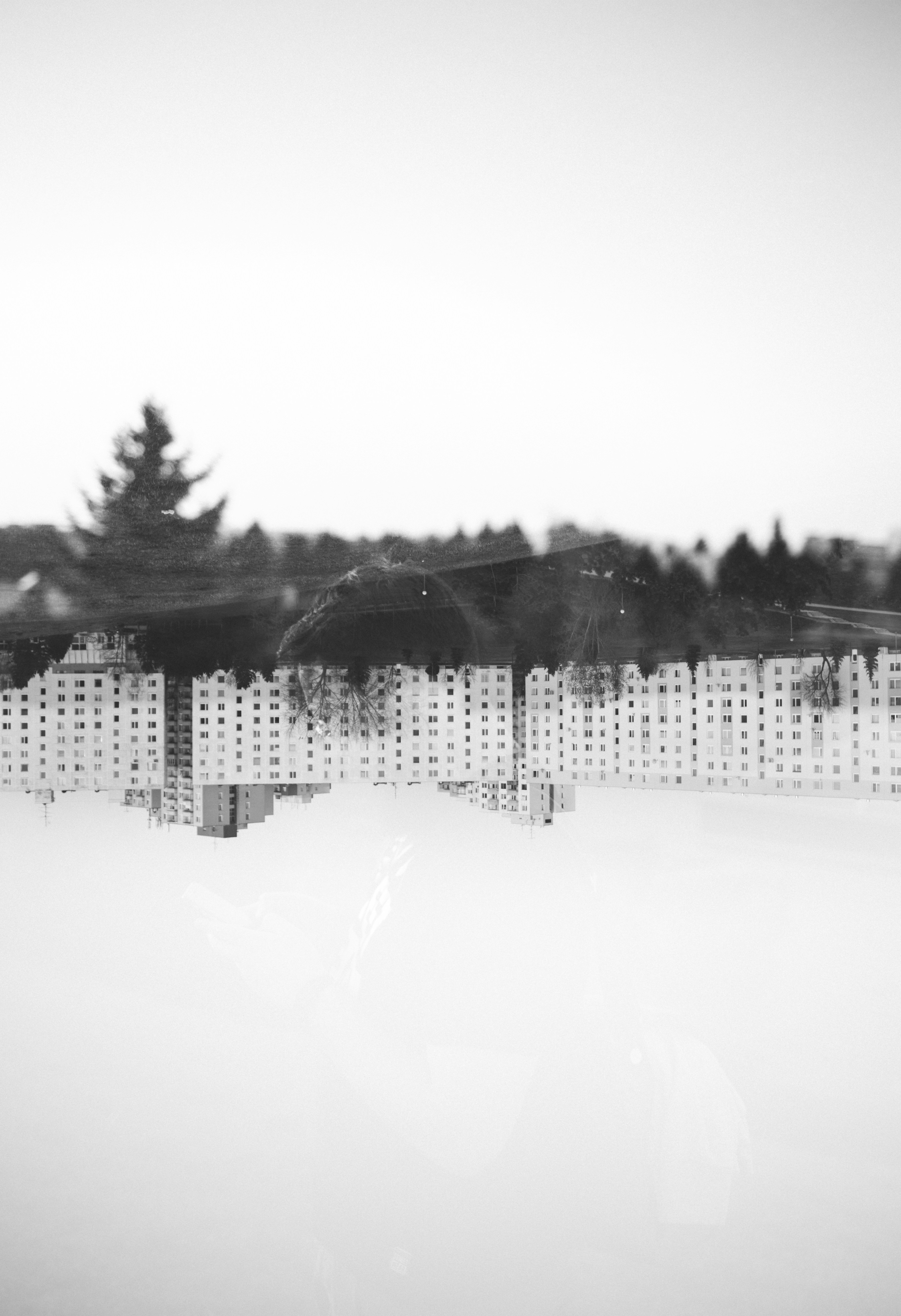 Inverted Black And White Residential Buildings