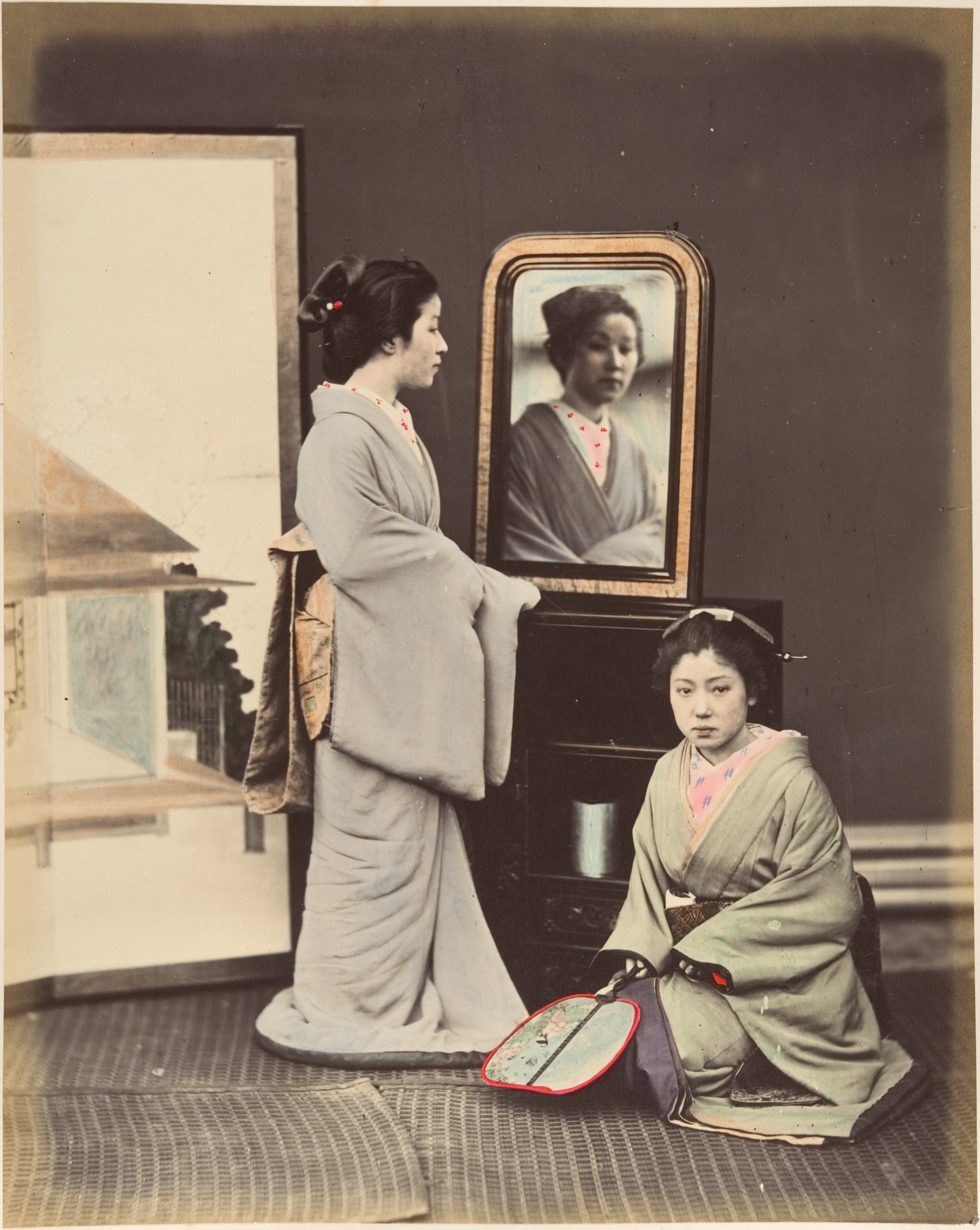 Two Japanese Women in Traditional Kimono