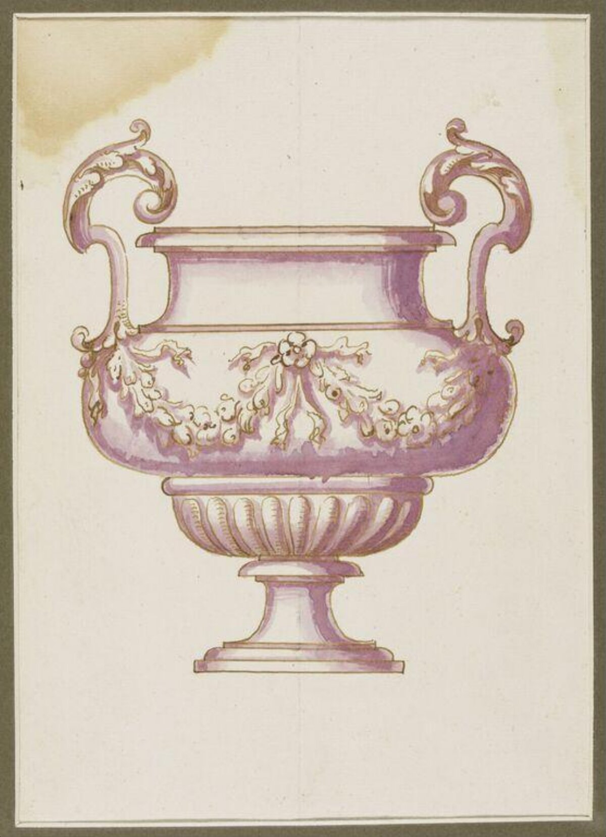 Watercolor Sketch of Ornamental Urn