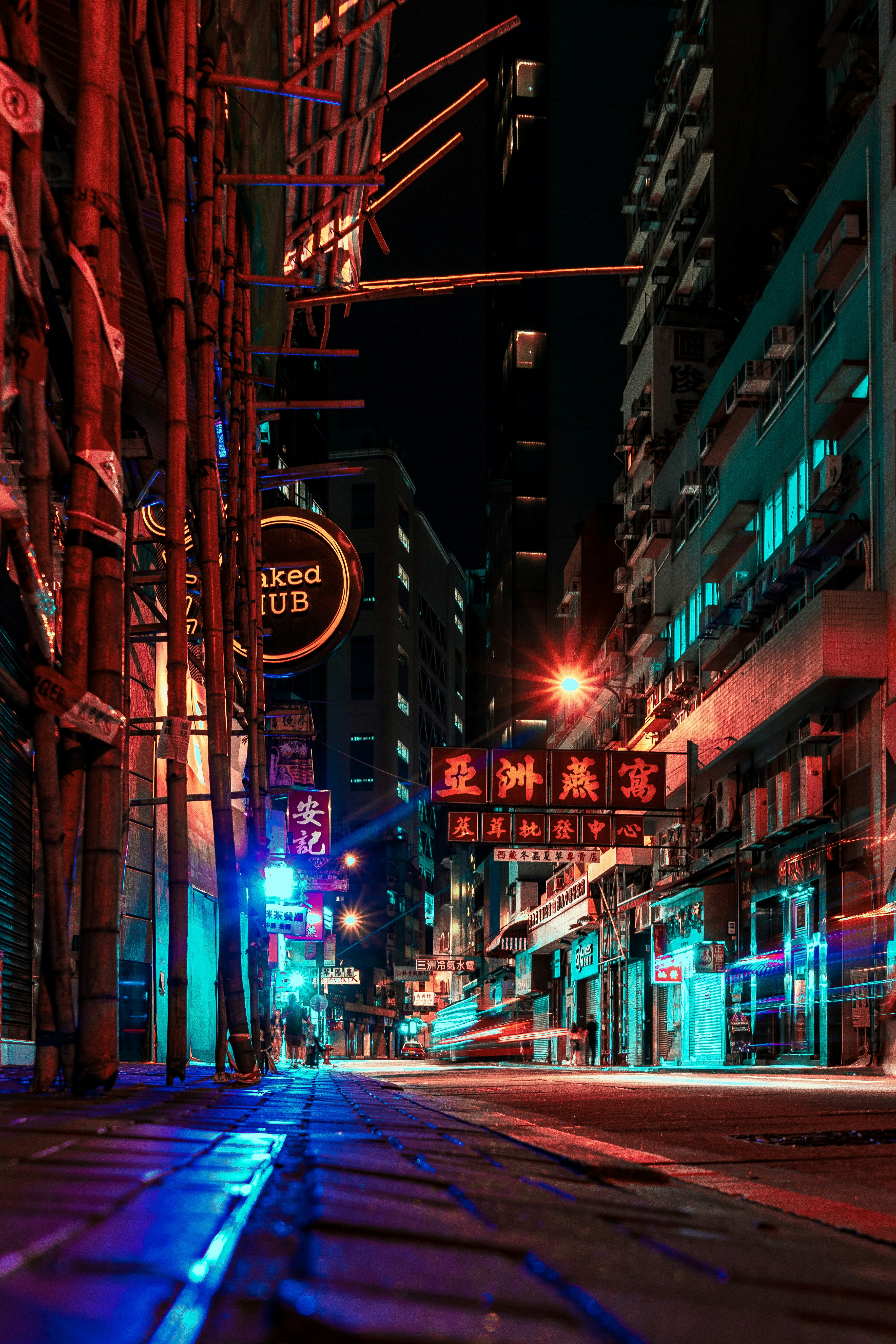 Hong Kong Neon Night Street