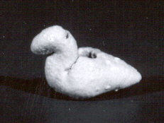 Ancient White Stone Duck Carving