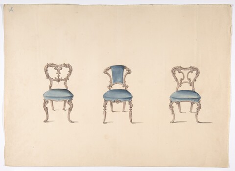 Three Rococo Chair Design Sketches