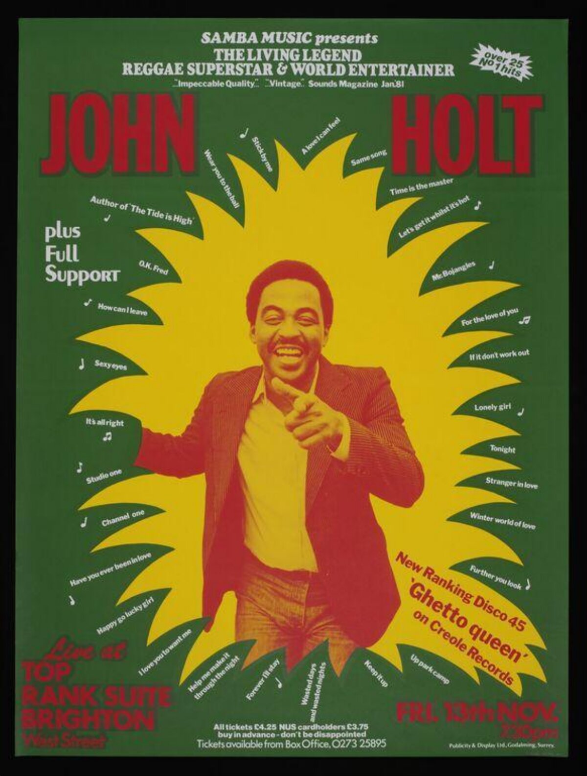 John Holt Concert Poster