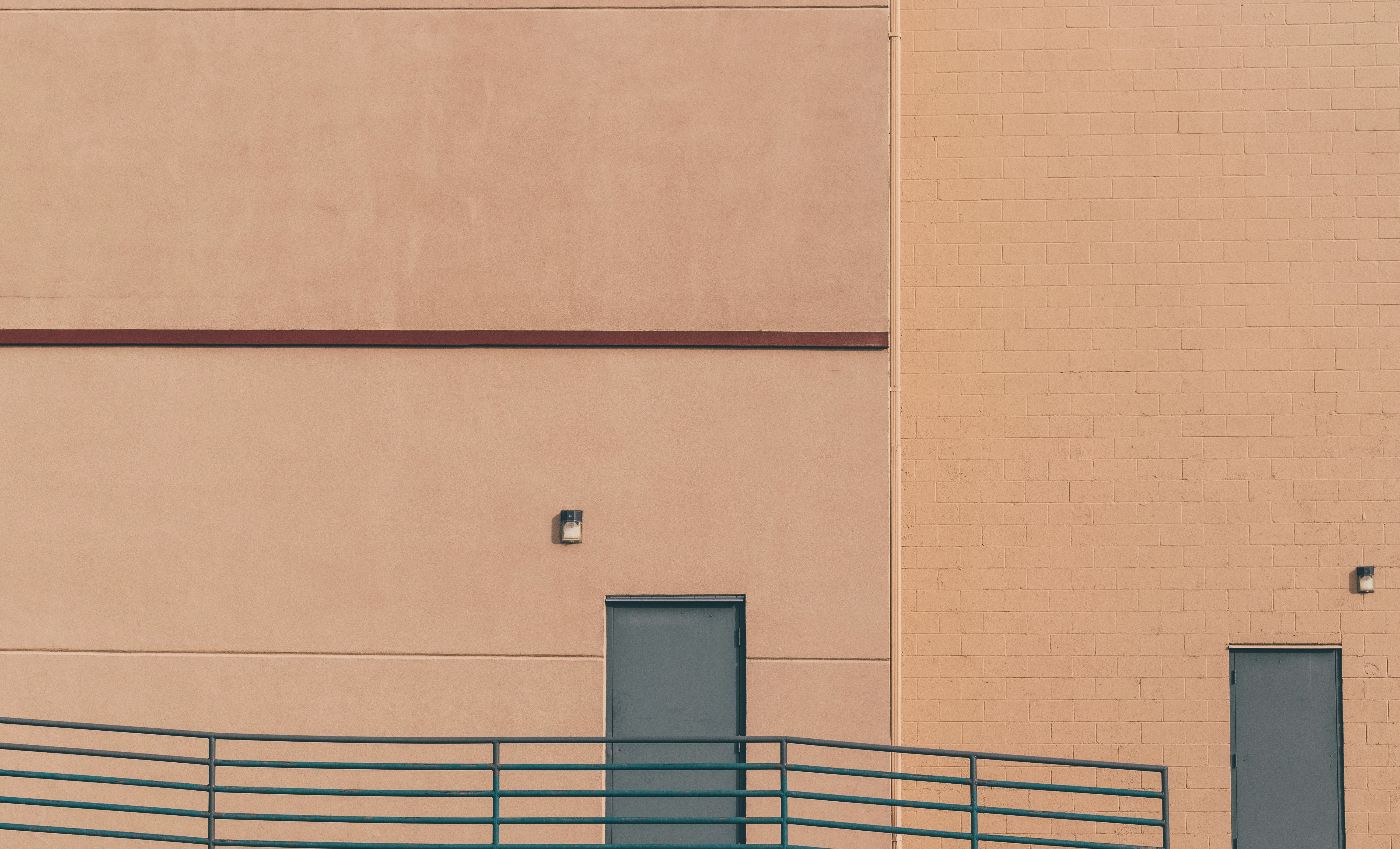 Minimalist Peach Building Facade