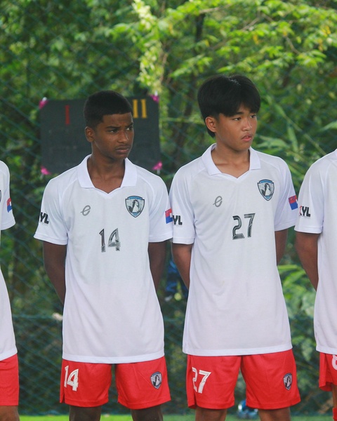 Two Young Soccer Players Lined Up