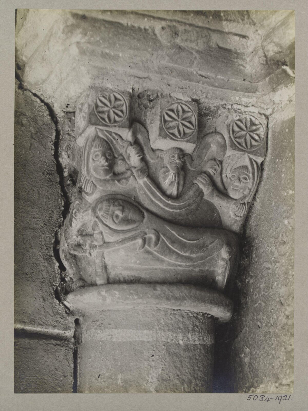 Carved Medieval Stone Column Capital