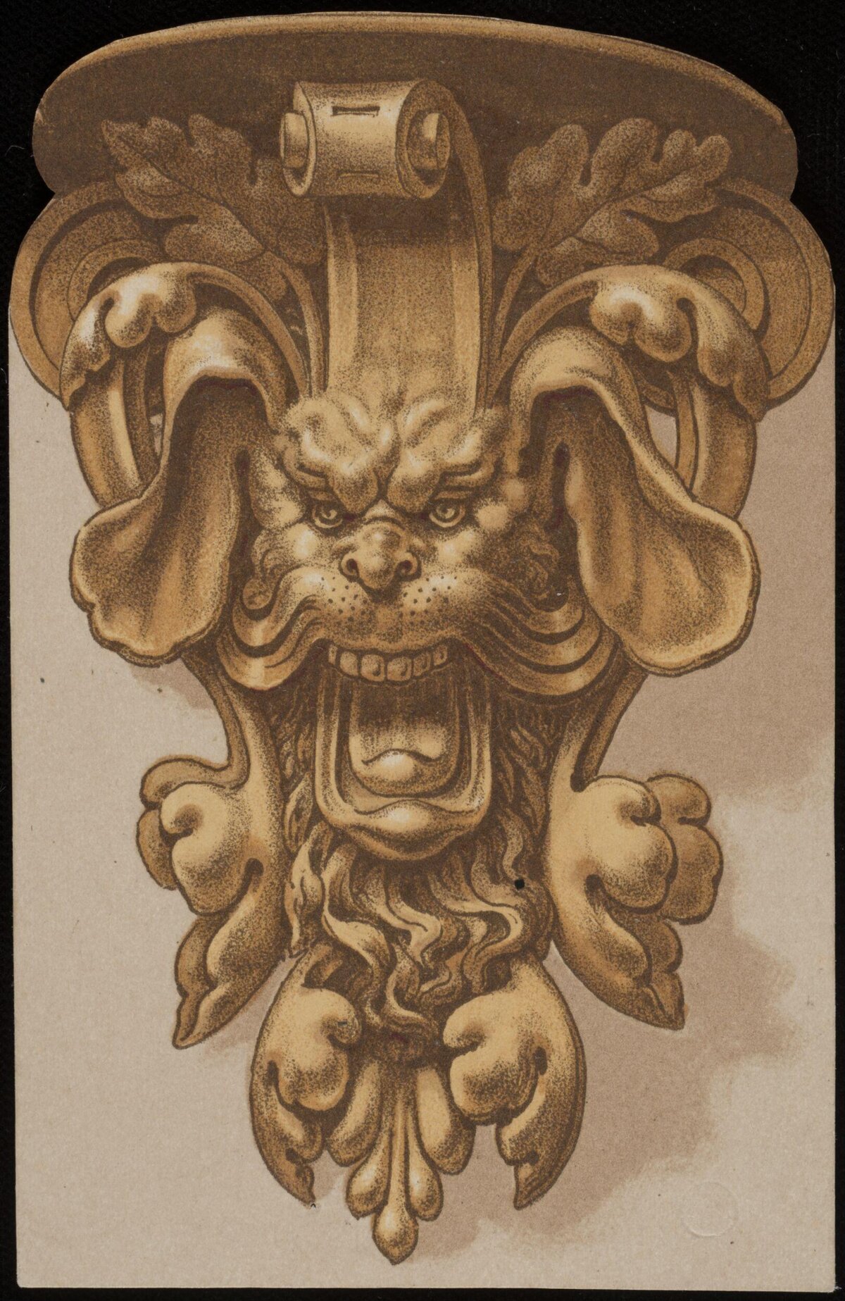 Drawing of Carved Grotesque Corbel