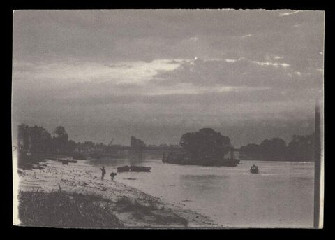 Vintage Black and White River View