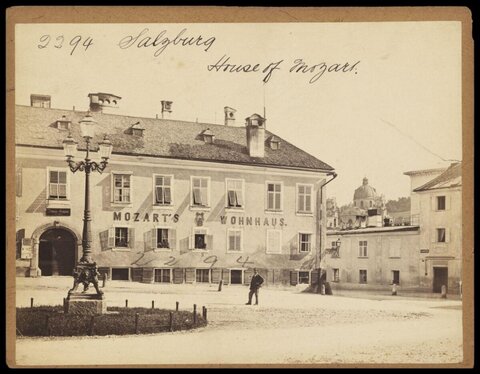 Old Photo of Mozart's House in Salzburg