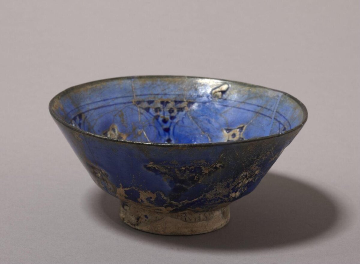 Ancient Blue Glazed Ceramic Bowl