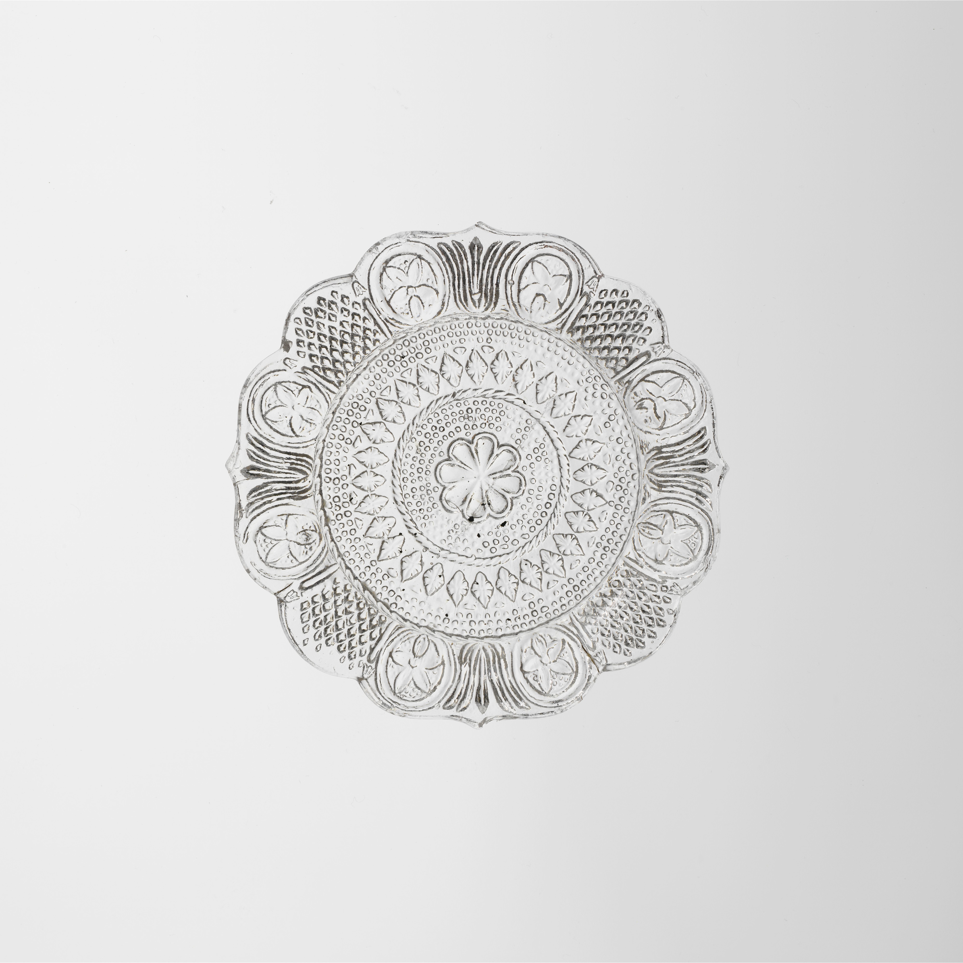 Vintage Embossed Clear Glass Plate