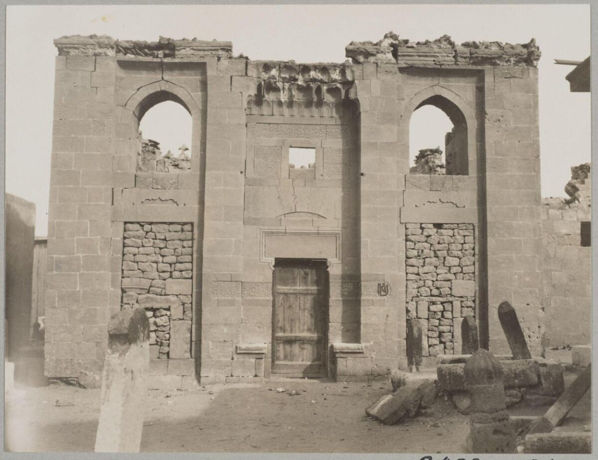Ruined Historic Stone Building Facade