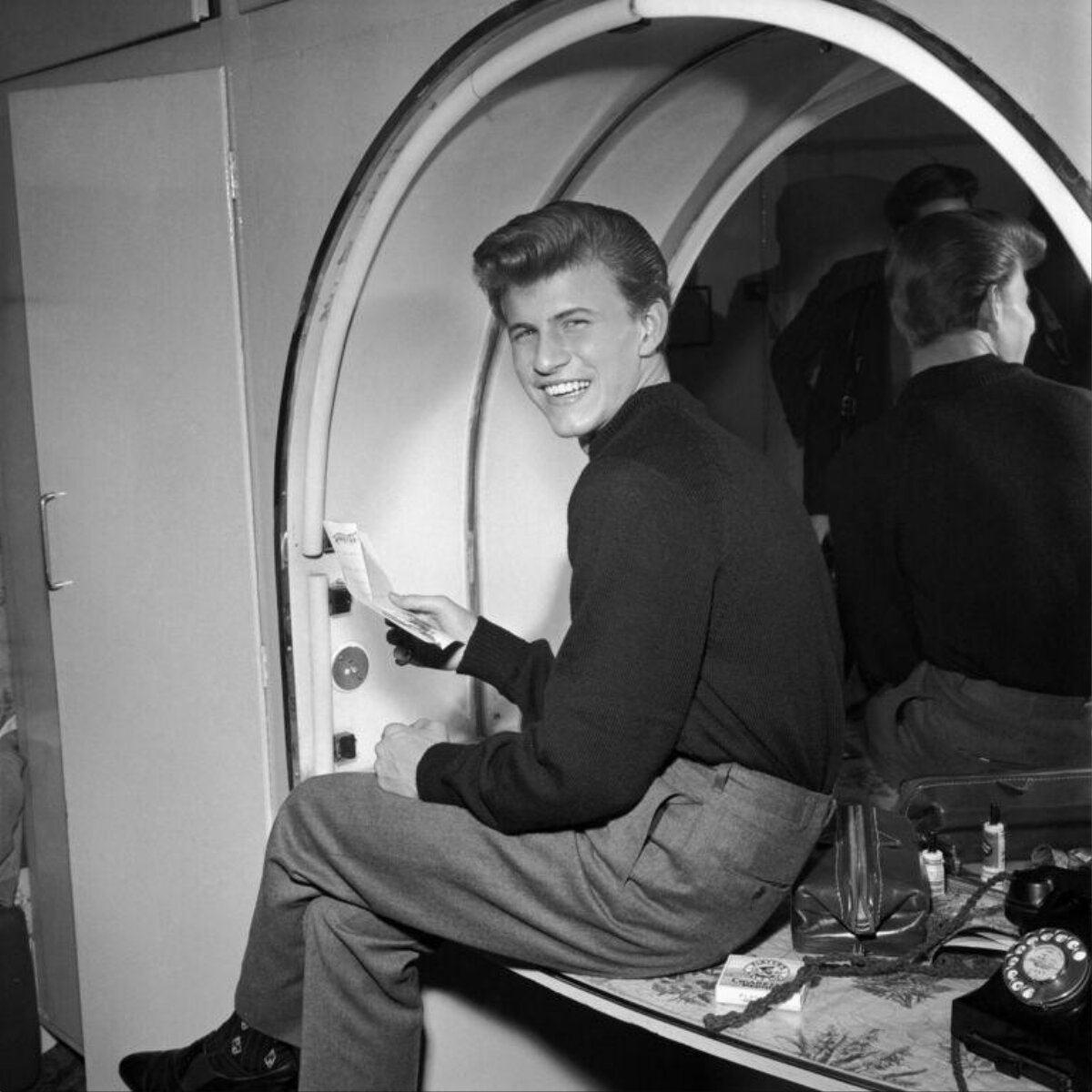Bobby Rydell In Aircraft Dressing Area