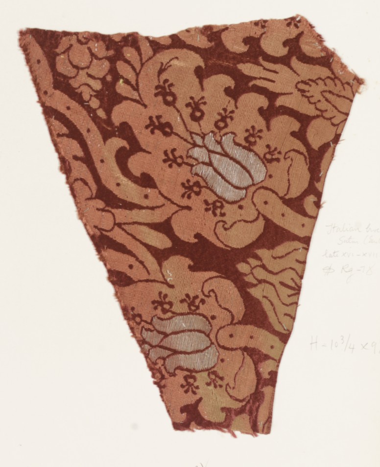 Antique Italian Floral Textile Fragment