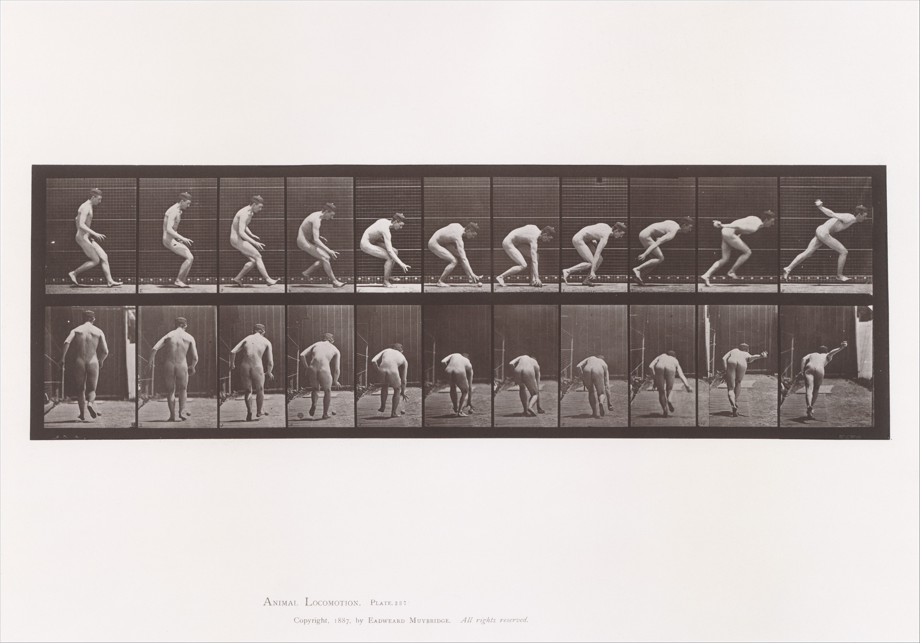 Nude Man Picking Up Ball Motion Sequence