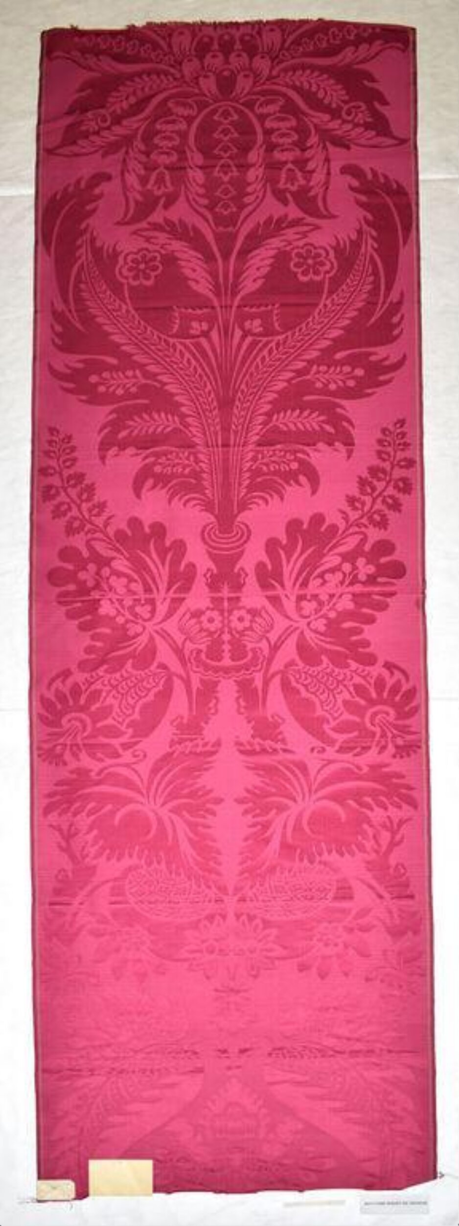 Vintage Red Damask Patterned Textile