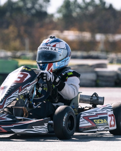 Go-Kart Racer on Racing Track