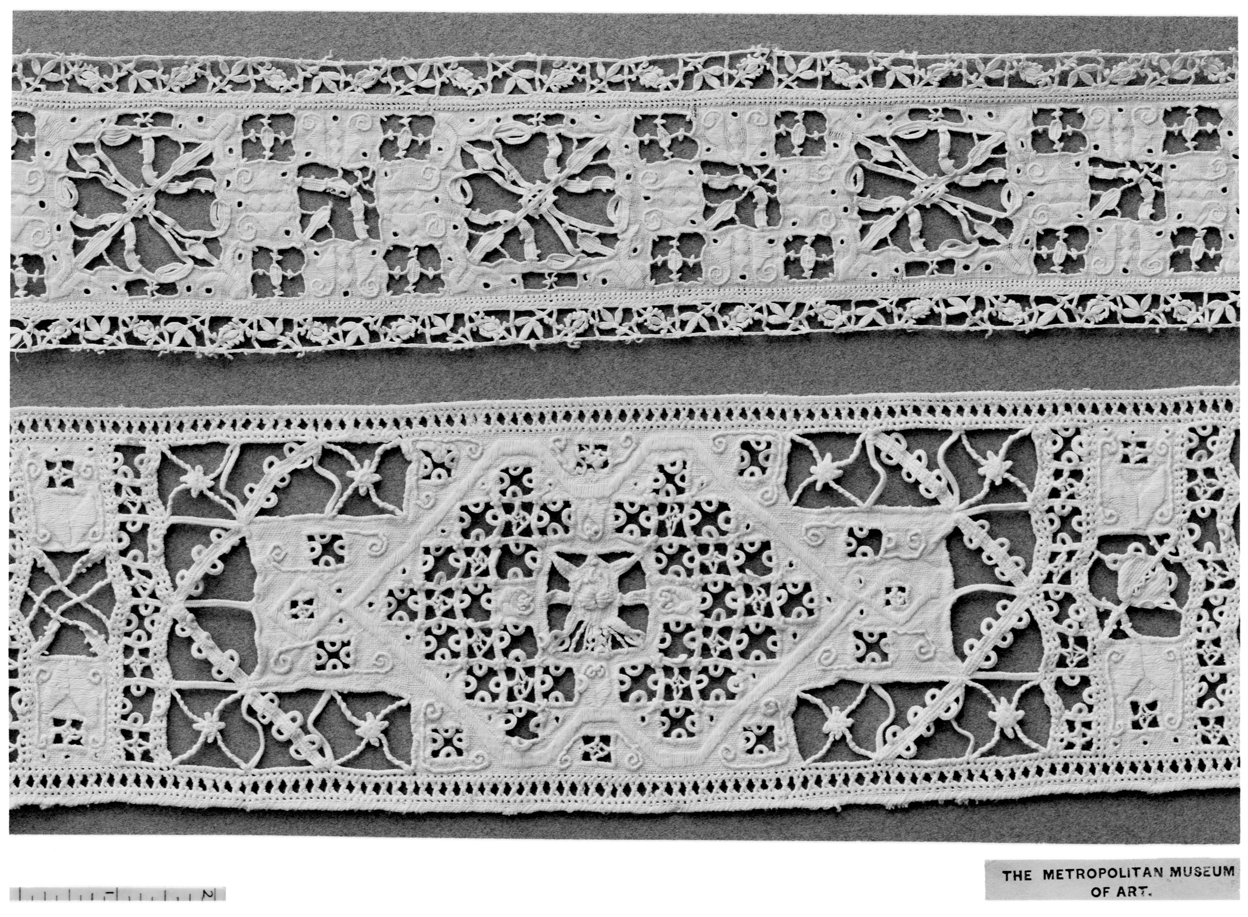 Two Antique Handmade Lace Bands