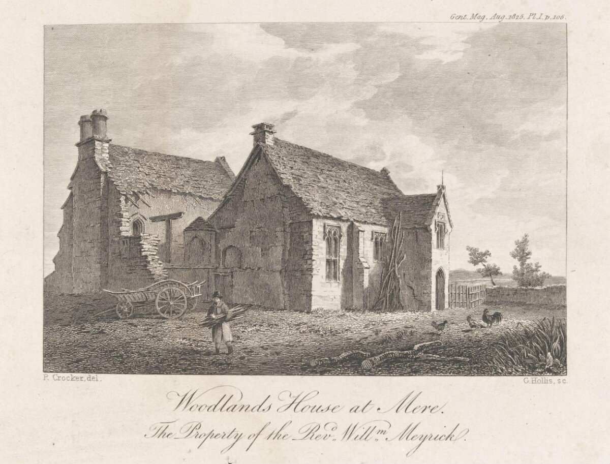 1825 Engraving of Woodlands House at Mere