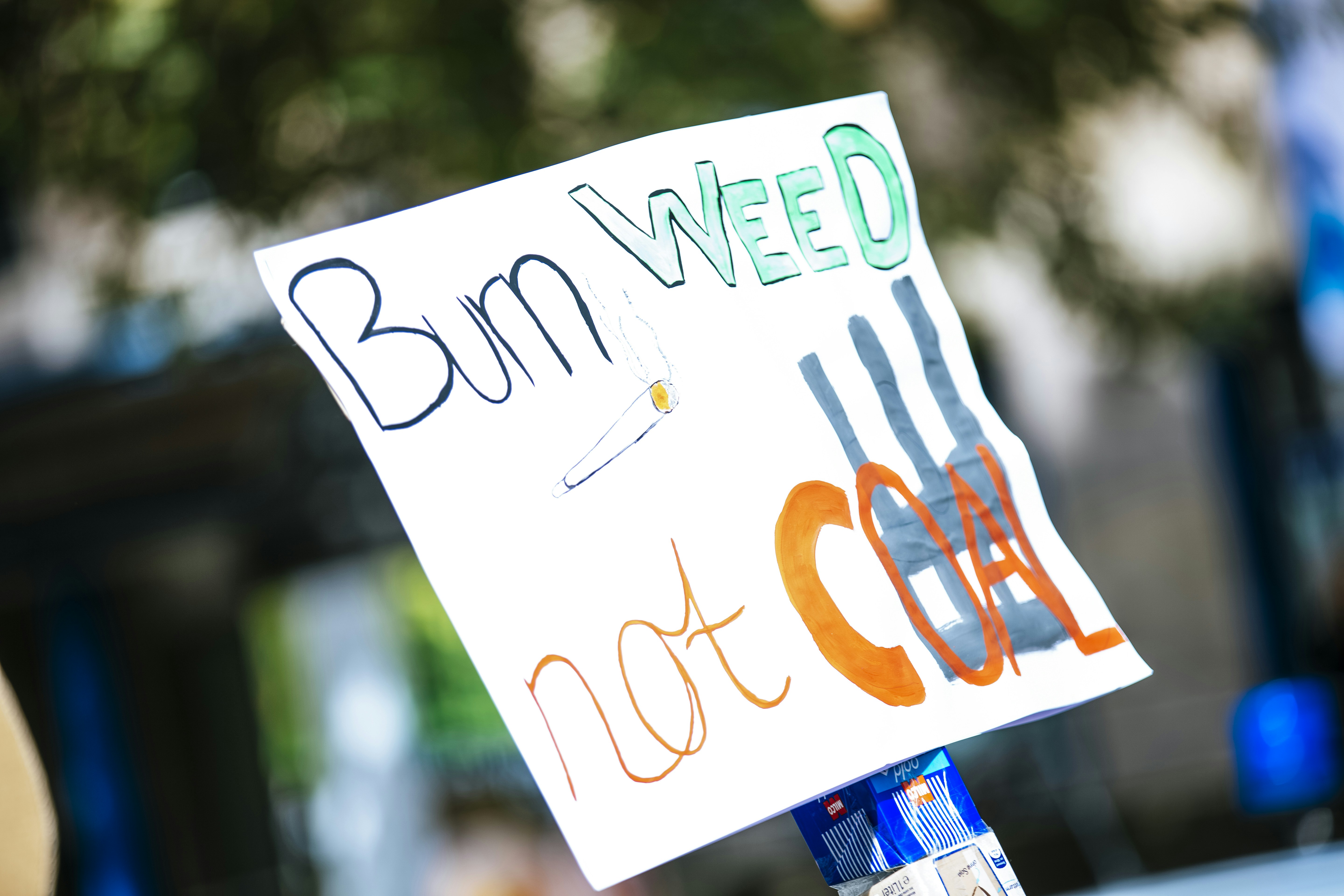 Protest Sign Burn Weed Not Coal