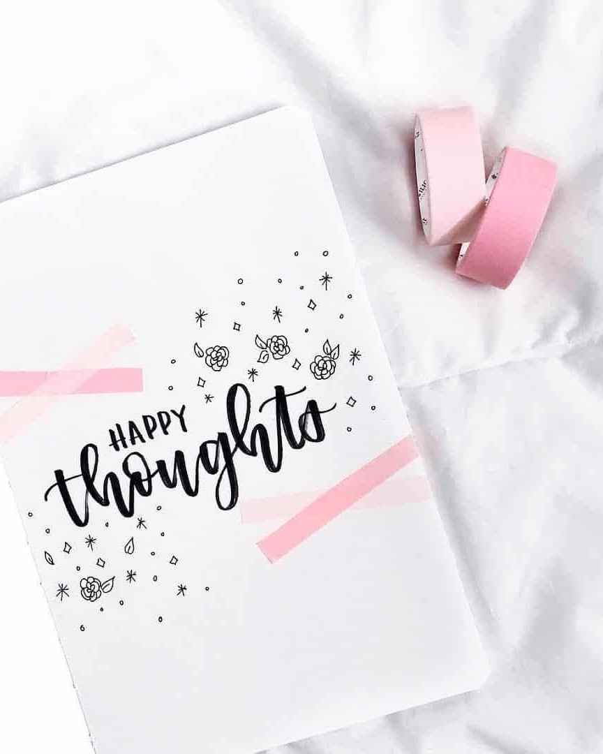 Happy Thoughts Hand Lettering Art