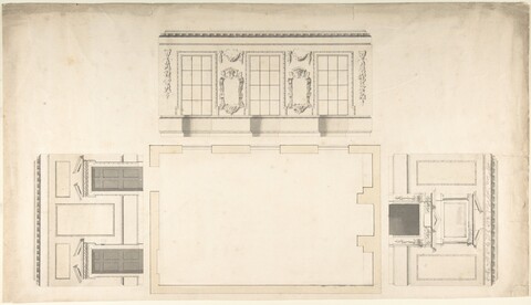 Room Architectural Plan and Elevation Drawing