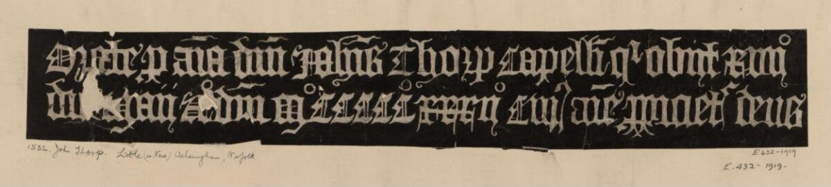 Medieval Gothic Text Brass Rubbing