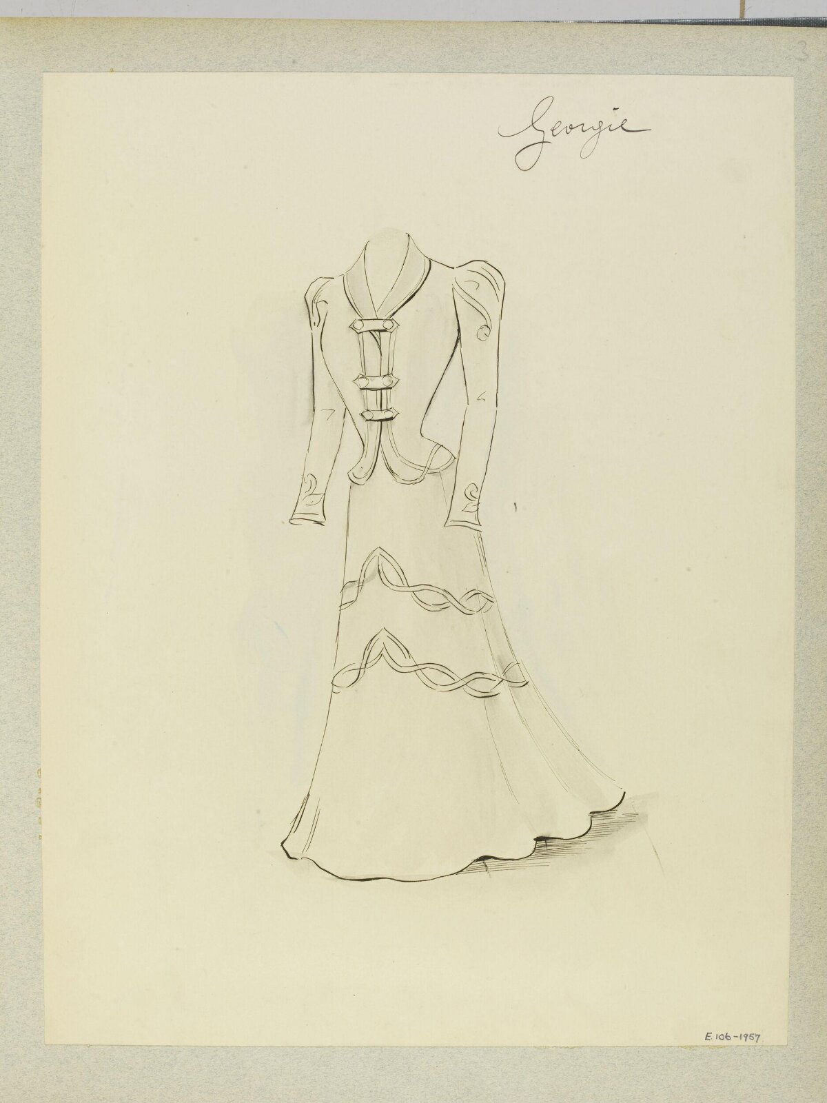 Vintage Dress Fashion Sketch