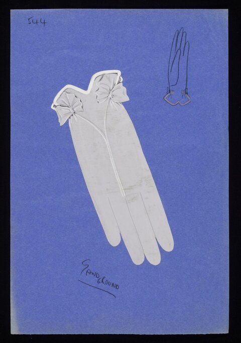 Vintage Long Gloves Fashion Sketch