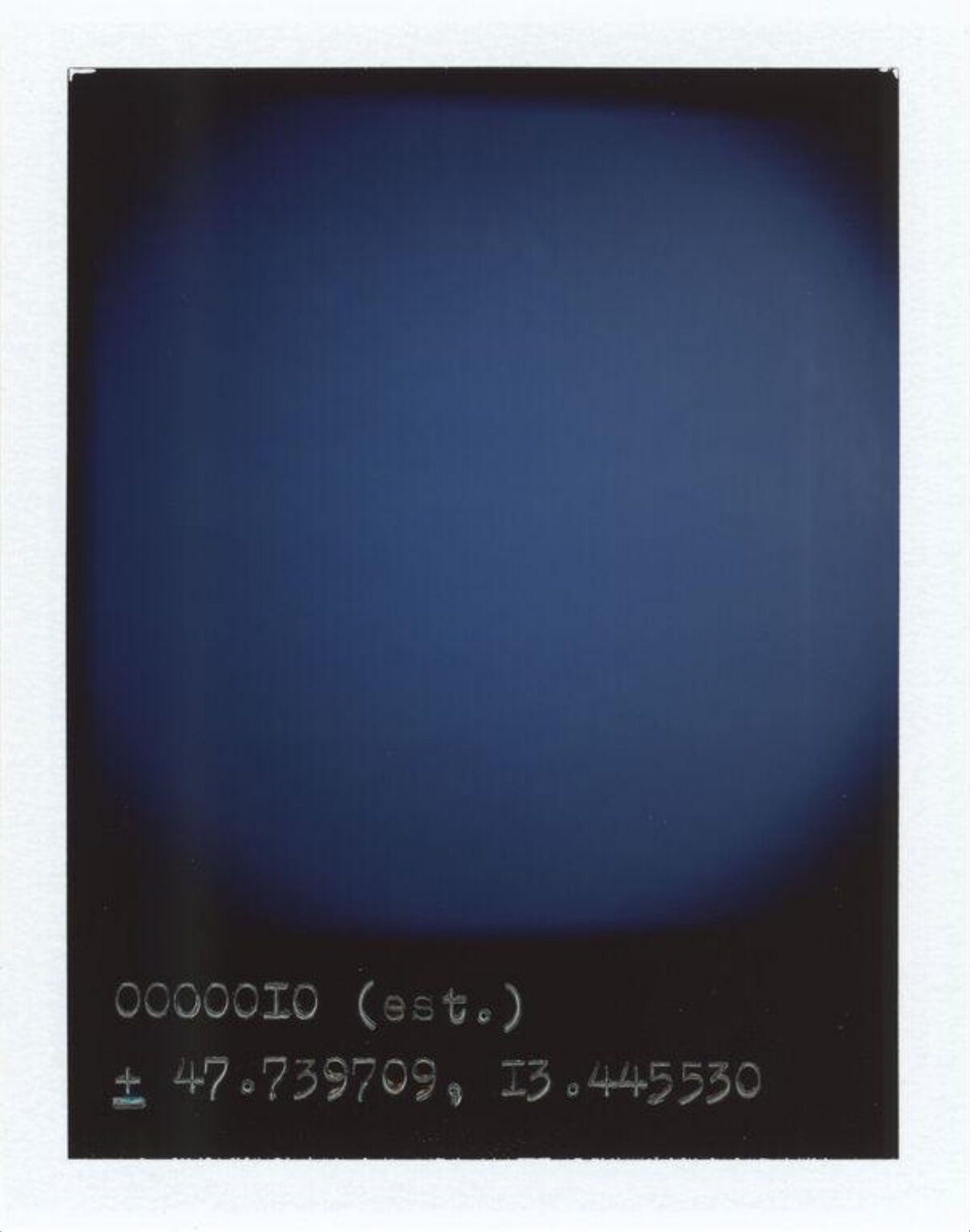Polaroid Blue Sky With Coordinates