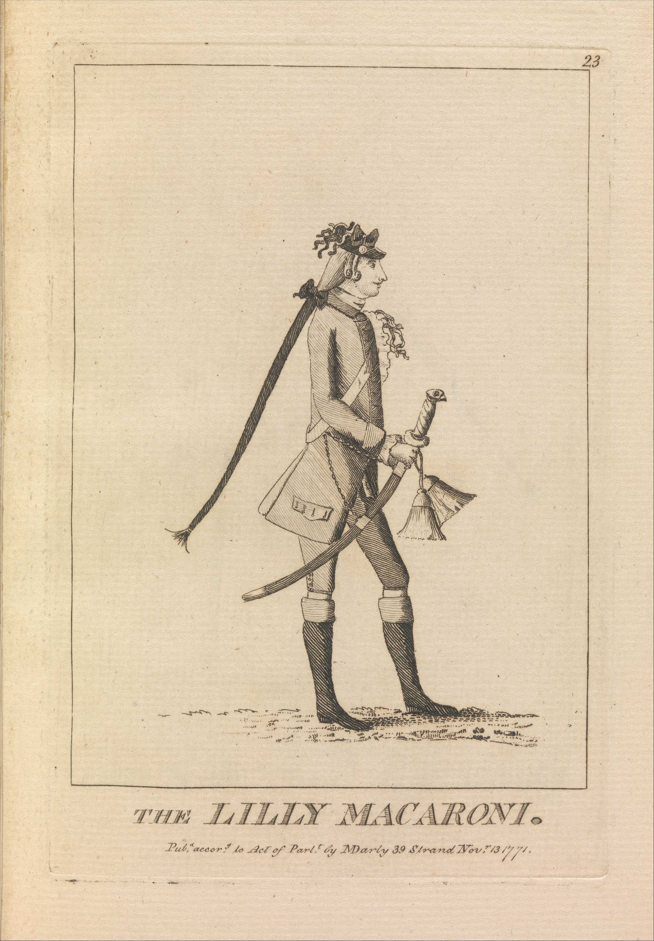 The Lilly Macaroni 1771 Engraving