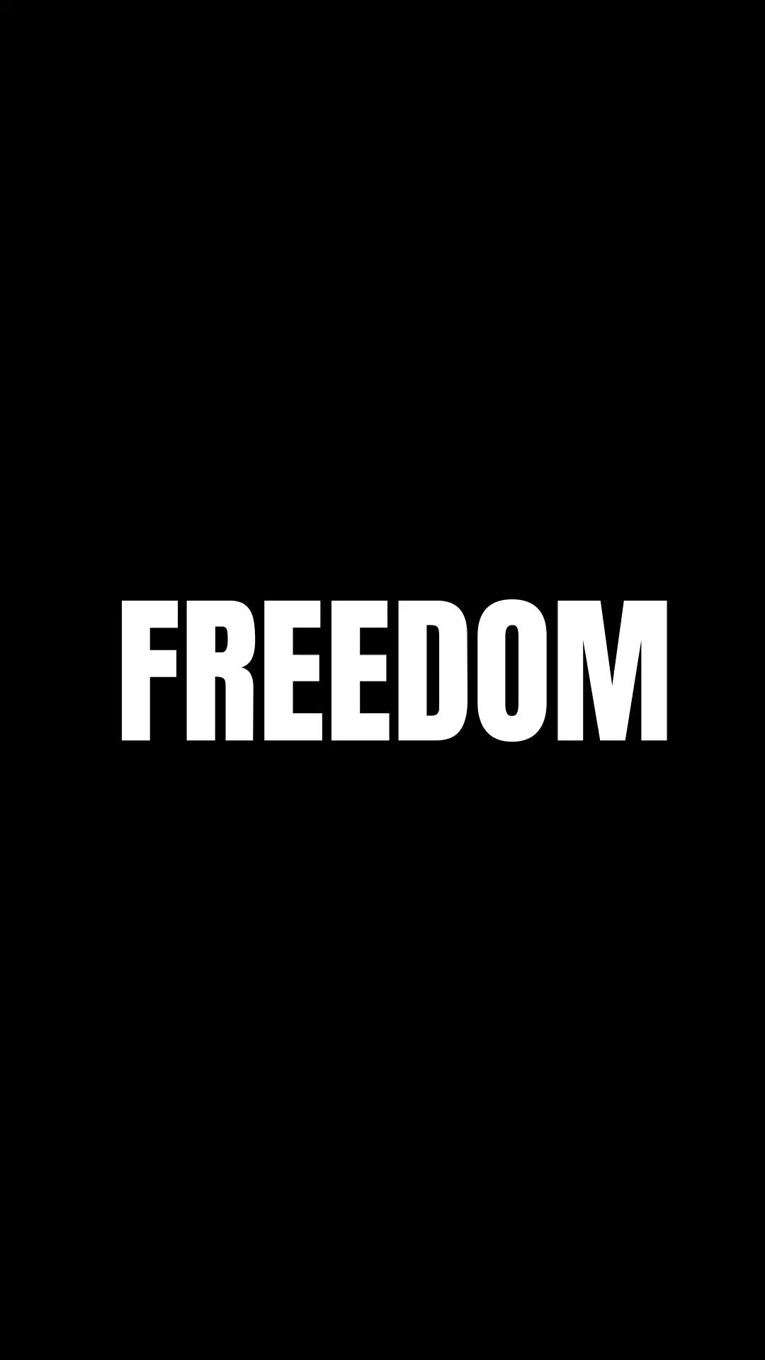 FREEDOM Text on Black Background