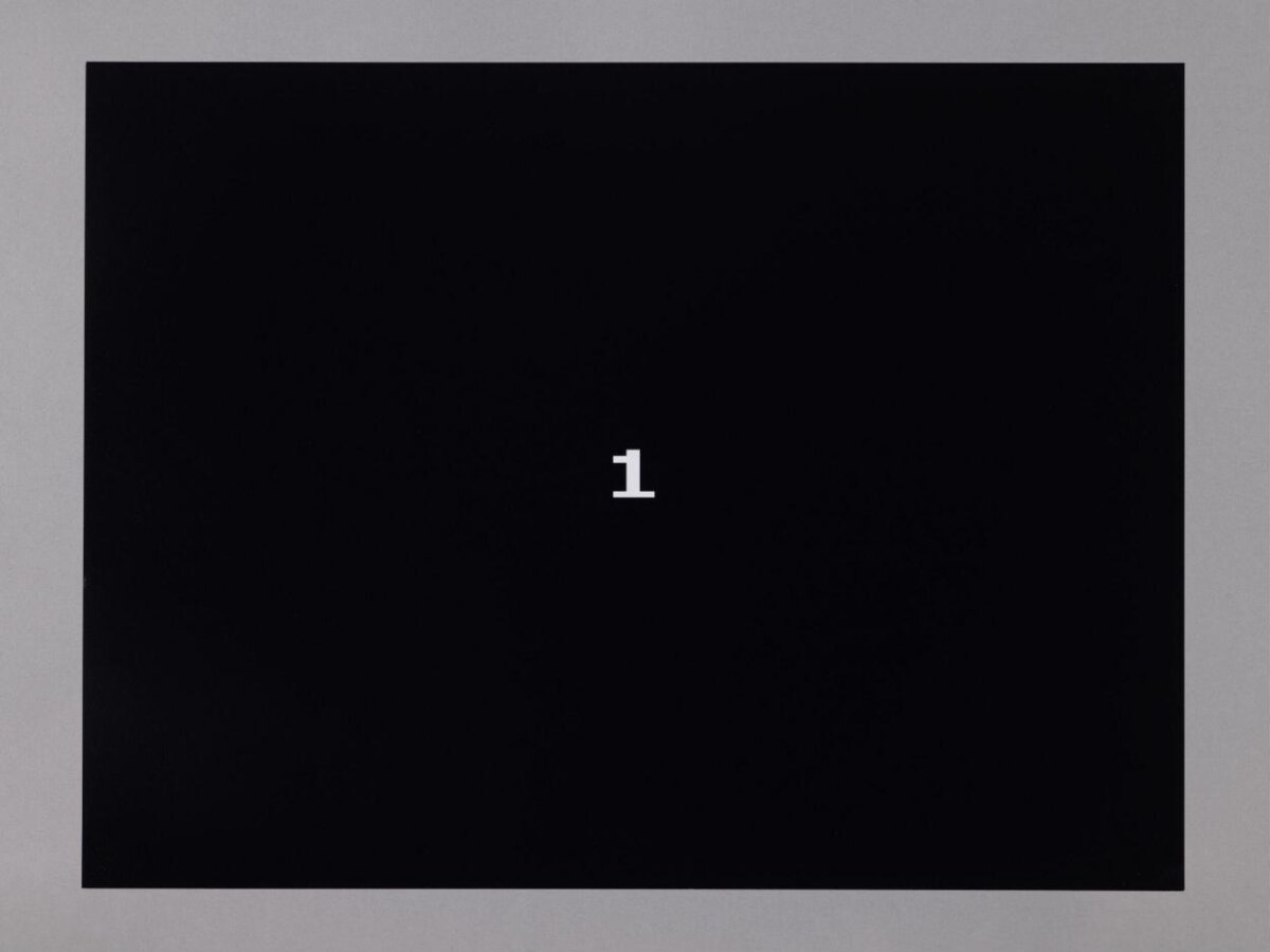 Black Background with White Number 1