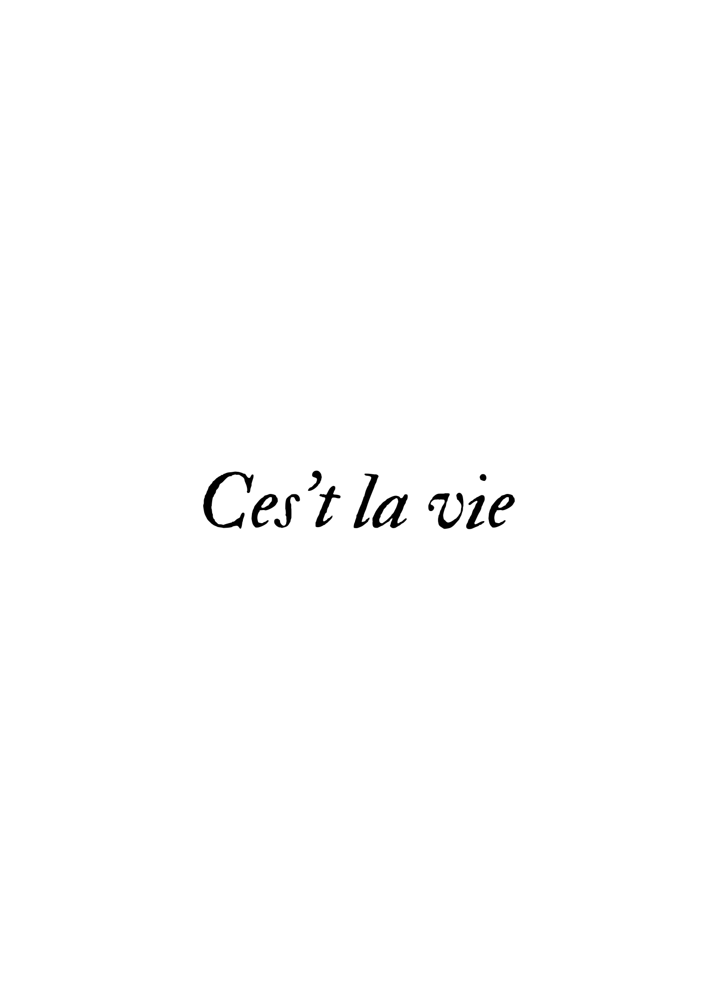 Ces't la vie Text on White Background