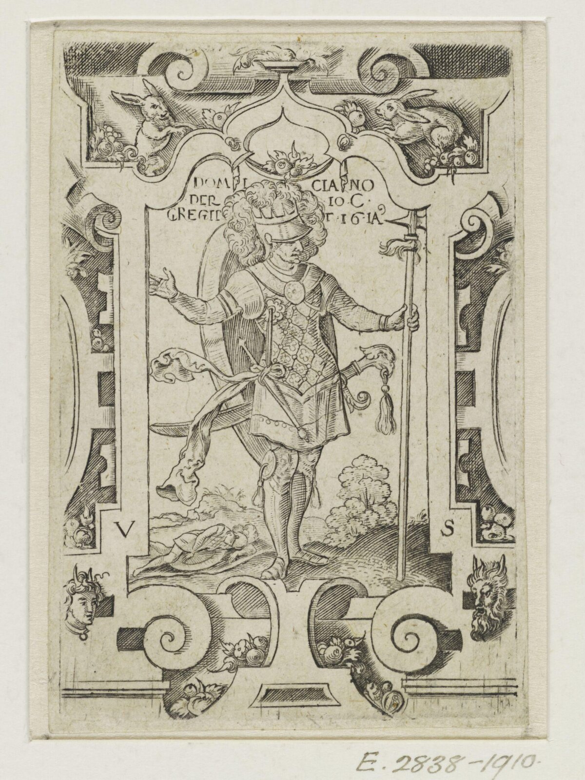 1619 Engraving of Armored Nobleman