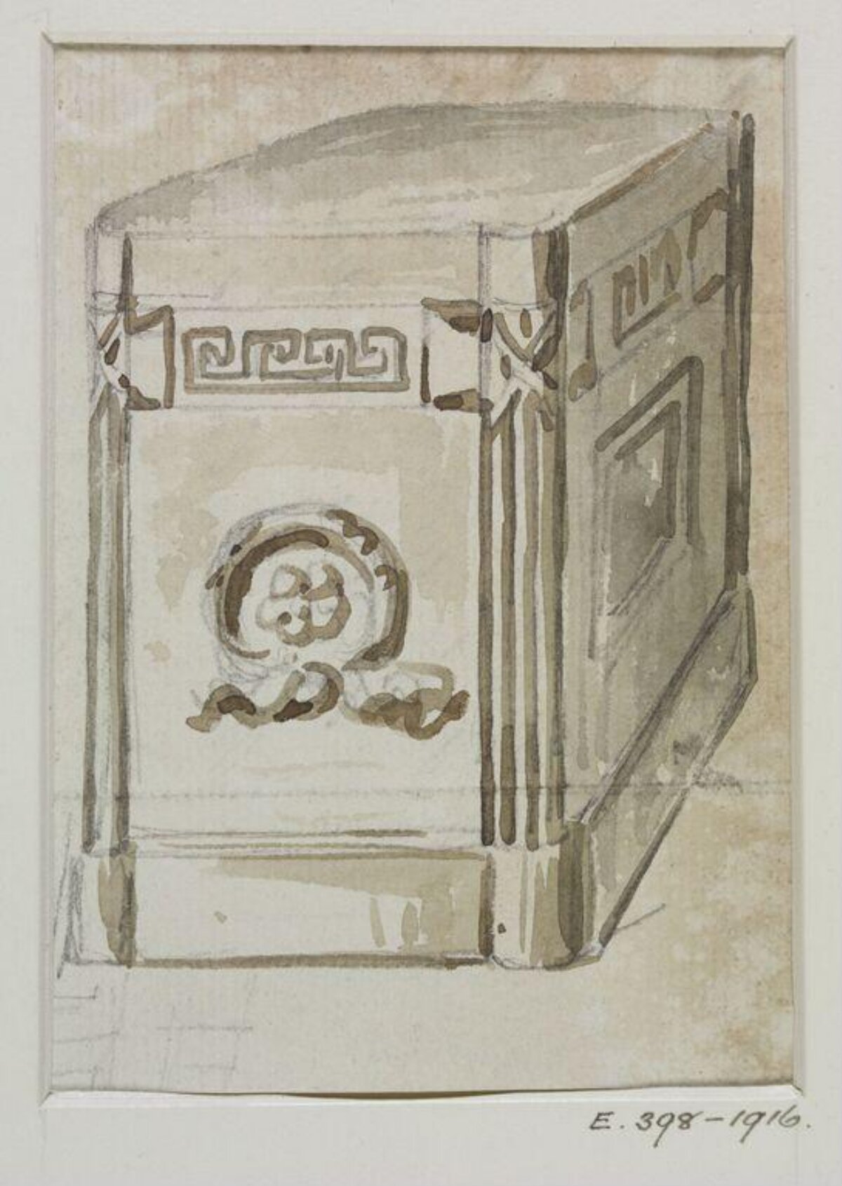Sketch of Carved Stone Pedestal