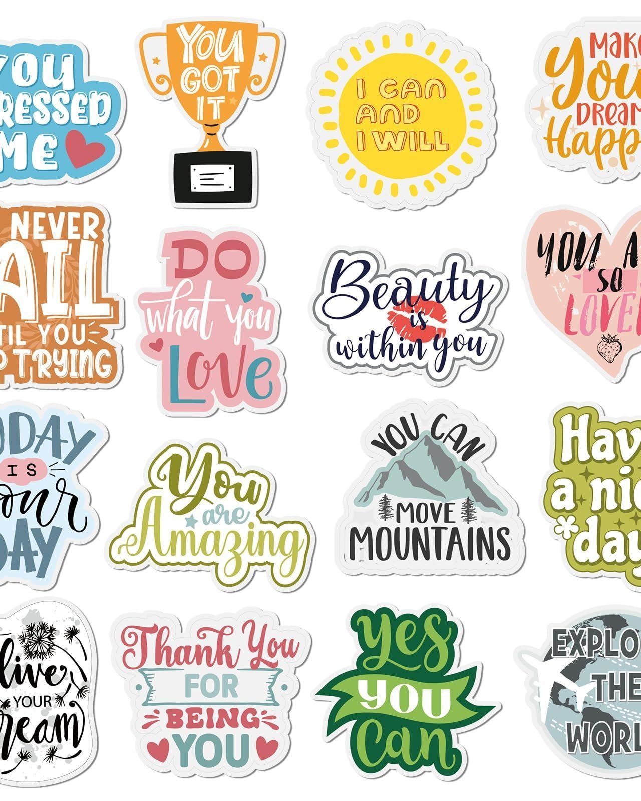 Positive Motivational Quote Stickers