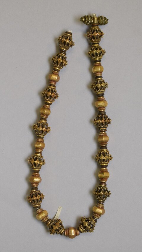 Antique Gold Beaded Necklace