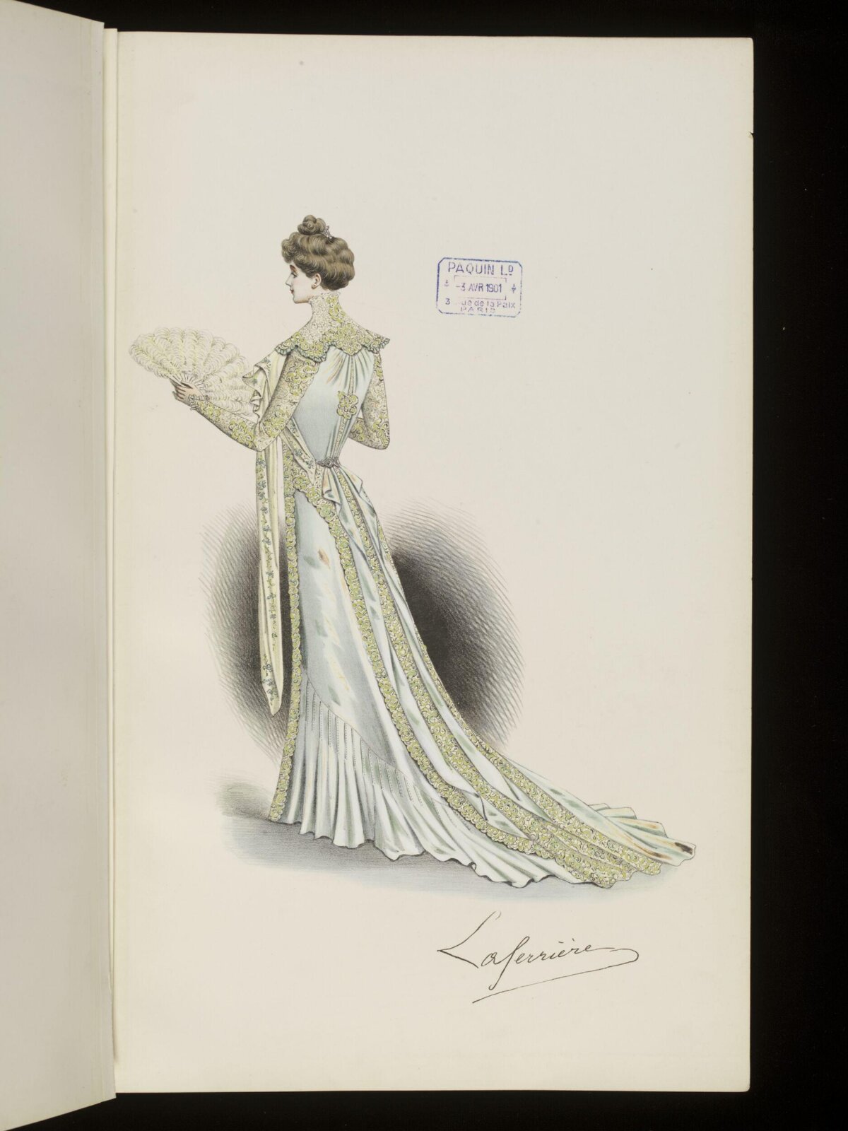 1901 Paris Gown Fashion Illustration